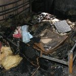 The remains of Jacqueline Bartlam's bedroom following the blaze caused by her son
